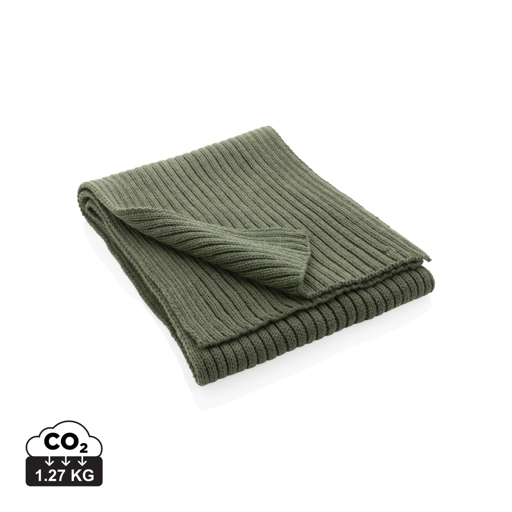 Écharpe tricotée personnalisée 180x25cm Impact Polylana® Vert 
